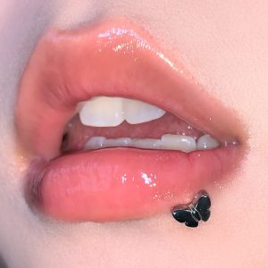 Butterfly Lip Piercing Labret Stud 16G 1.2mm x 16mm Stainless Steel Internally Threaded Lip Ring Straight Barbell Body Jewelry Wholesale
