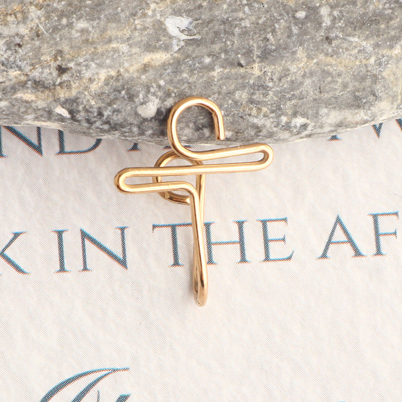 Stainless Steel Fake Nose Ring Vacuum Electroplating Piercing Jewelry Non-Porous Nose Clip Rose Gold - Image 5