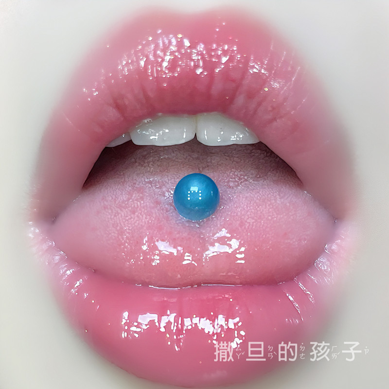 Cat's Eye Transparent Titanium Steel Tongue Barbell 12mm Bar Length 1.6mm Thick Drinkable Tongue Ring Piercing Jewelry New 2023 Summer - Image 2