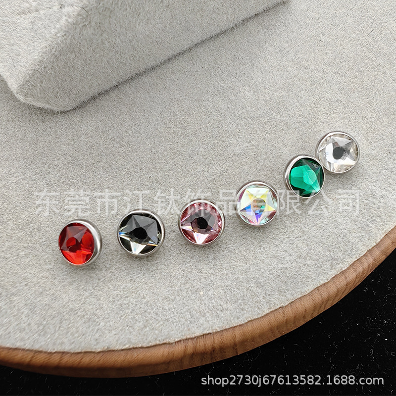 G23 Titanium Alloy Star Faceted CZ Ear Cartilage Stud Earring Body Piercing Jewelry - Image 2