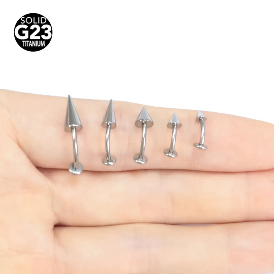 Zesen F136 Titanium Lip Nail Pointed Cone Flat Tiger Tooth Nail Devil Nail G23 Titanium Alloy Human Body Piercing Ear Bone Nail - Image 3