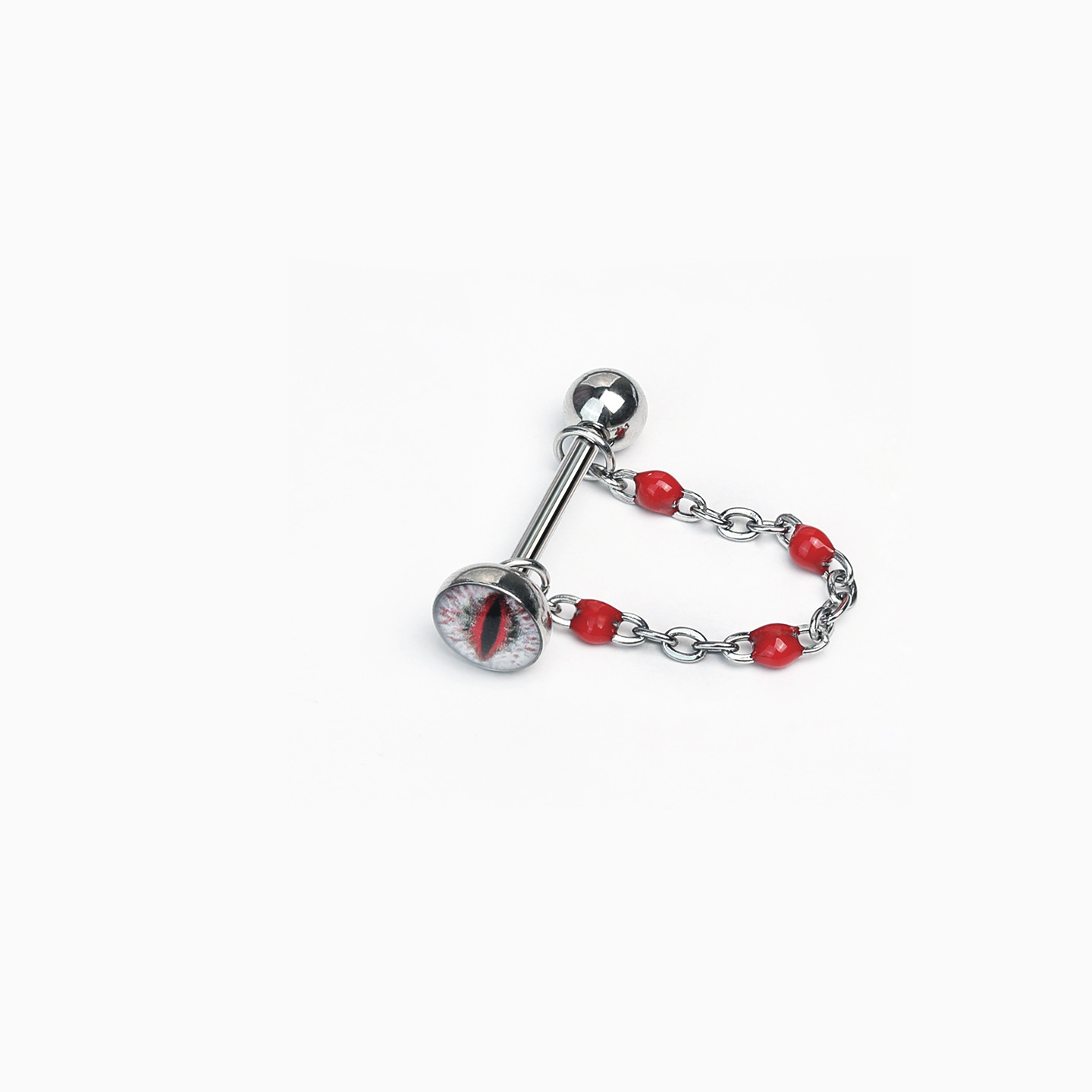 Gradient Color Chain Tongue Barbell 20mm Length 1.6mm Thick External Thread Titanium Steel Tongue Piercing Jewelry for Men Women Punk Style - Image 2