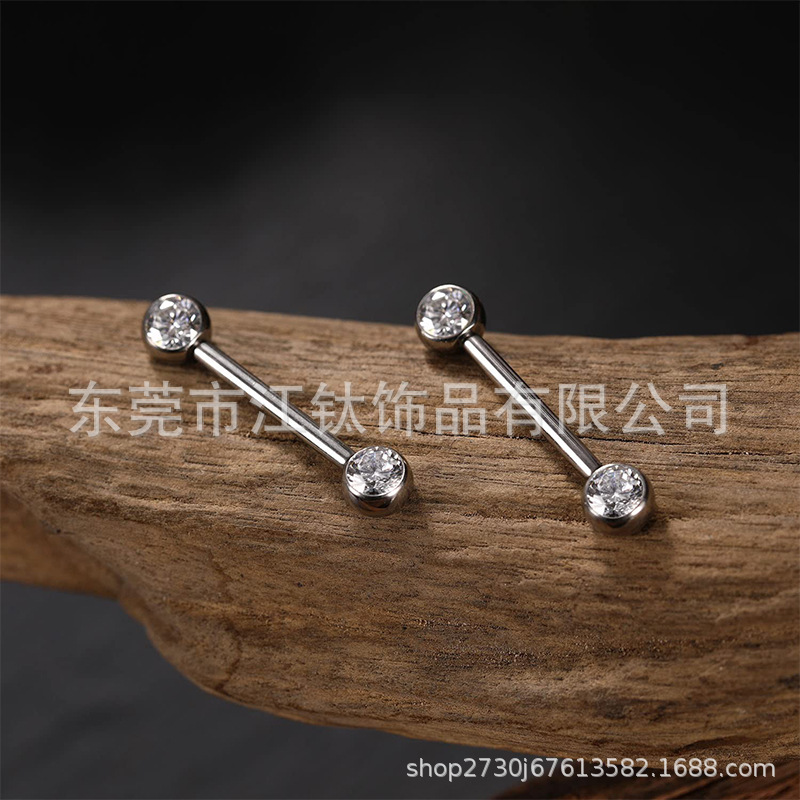 G23 Titanium Rolling Ring Pin Package Drill Zircon Ball Body Piercing Jewelry - Jiang Ti - Image 4