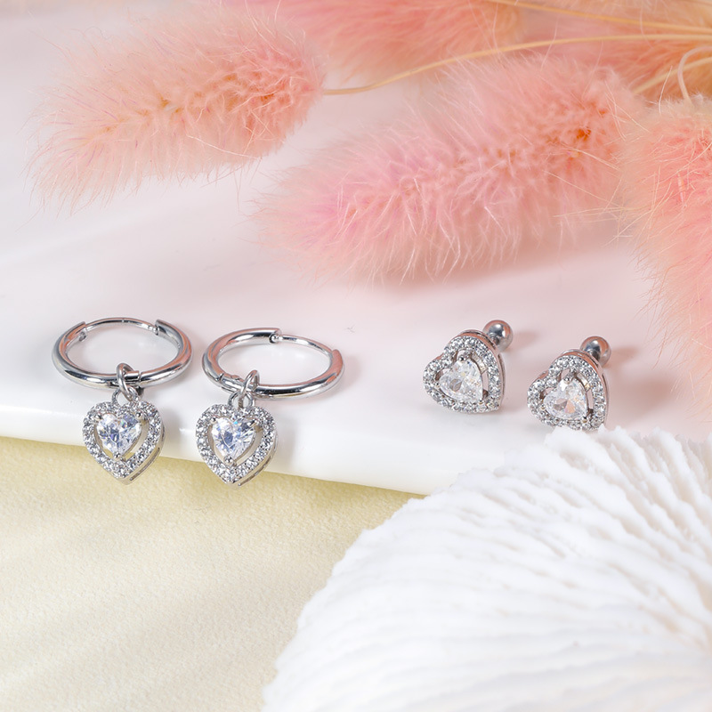2023 Spring Diamond Stud Earrings Stainless Steel Fashion Ear Bone Stud Titanium Steel Earrings - Image 4