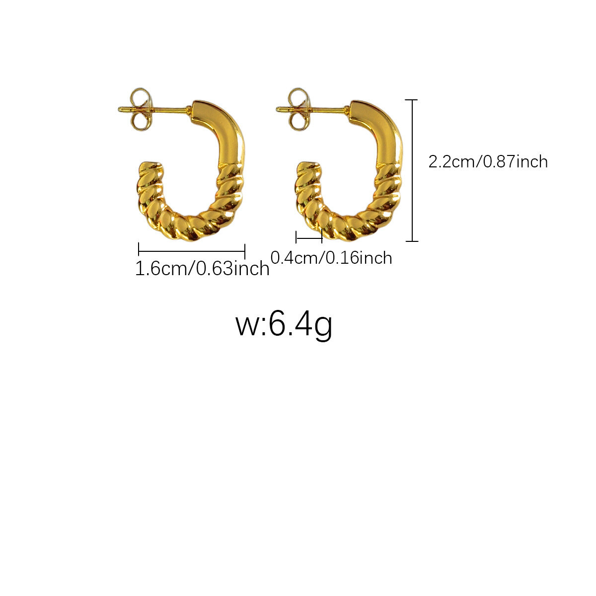 European American Best Selling High End Stainless Steel Versatile U Shape Earrings 18K Real Gold Plating - Image 4