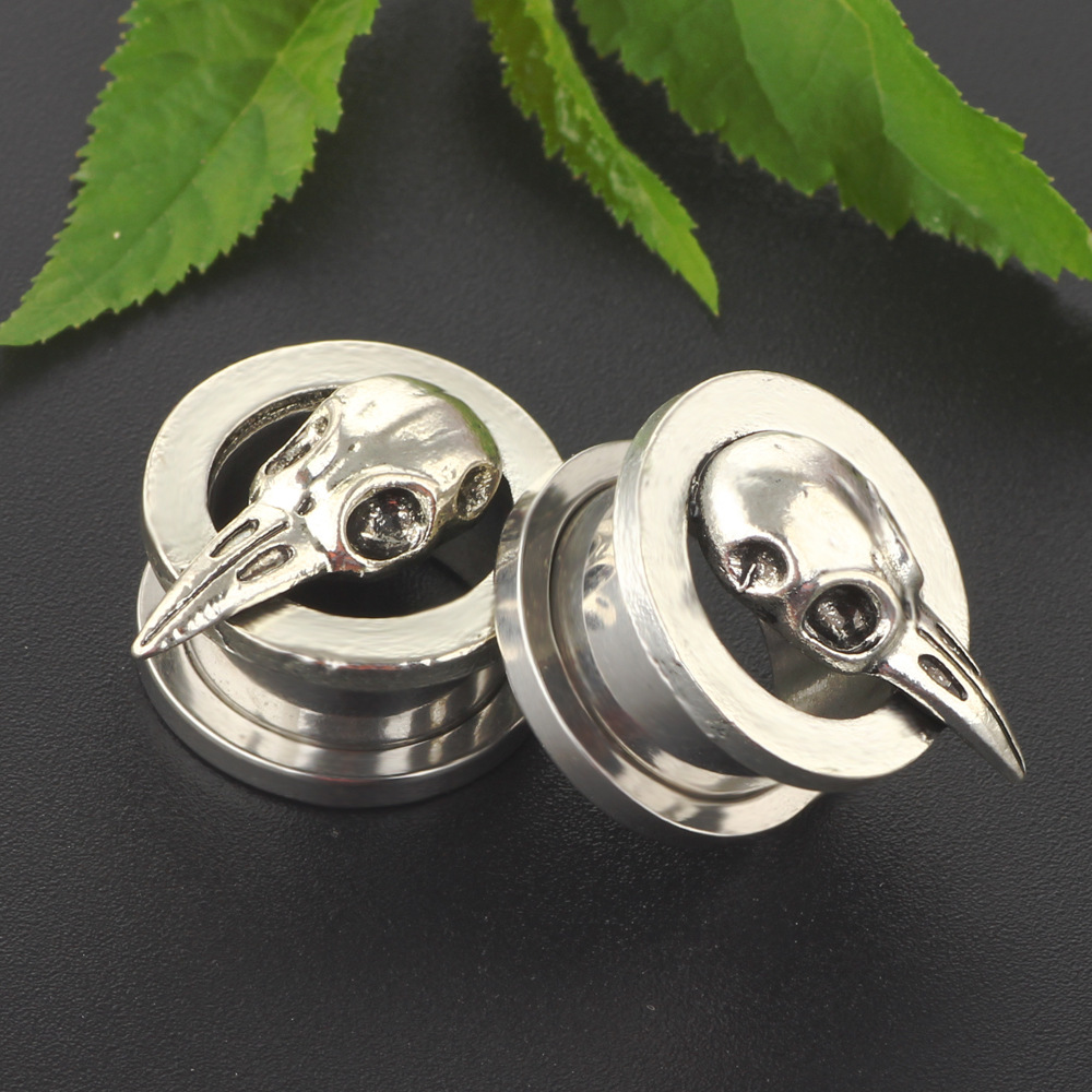 3D Bird Head Ear Plug Tunnels 6mm-16mm Stainless Steel Ear Gauges Piercing Jewelry - Image 5