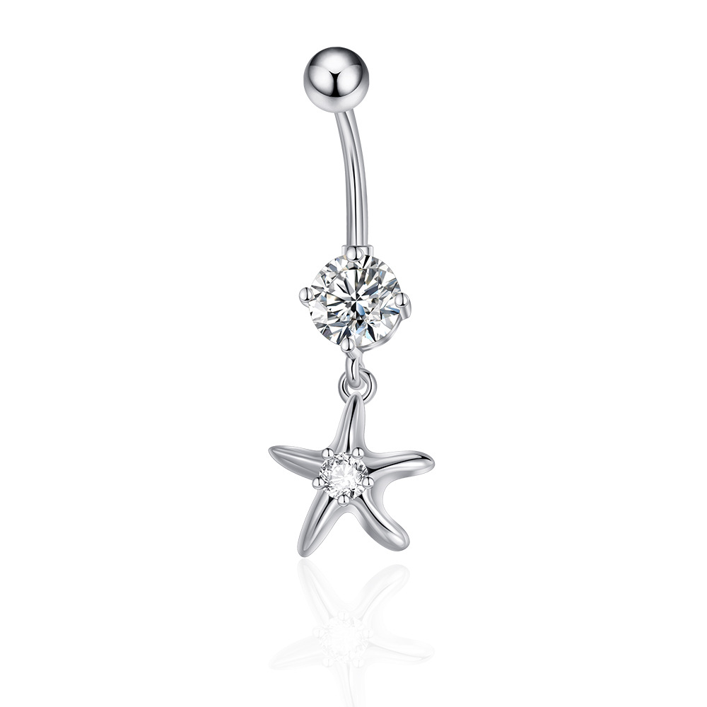 Zircon Butterfly Belly Button Ring 14G Navel Jewelry Copper CZ Dangle Body Piercing - Image 5
