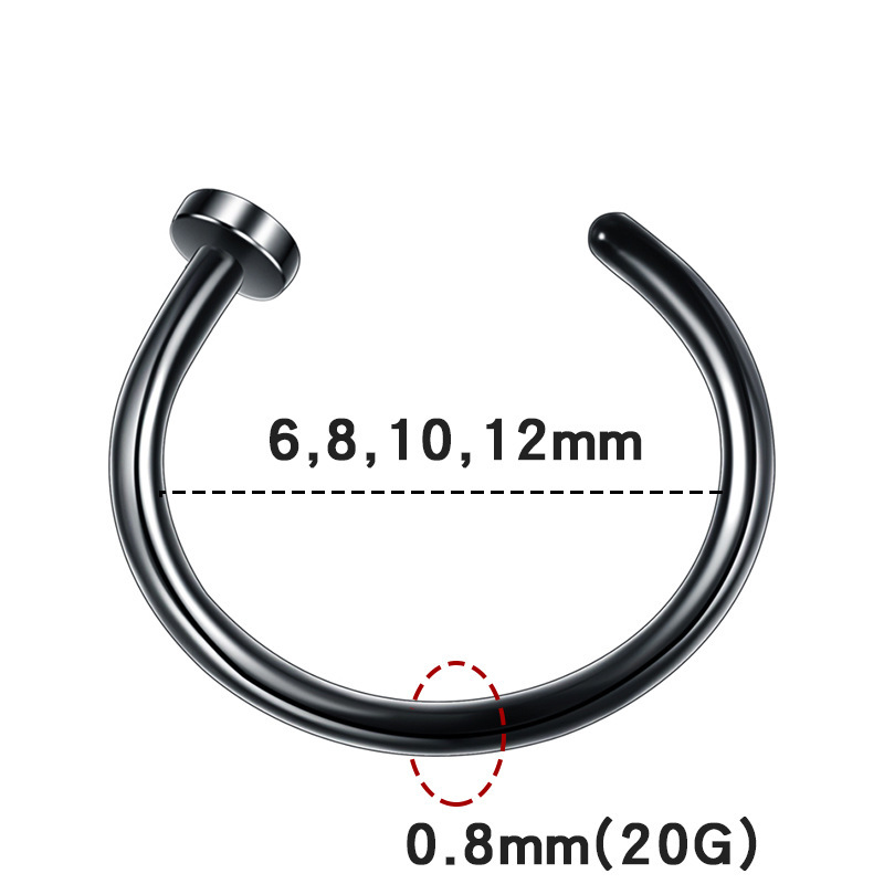 Zesen European American Fashion Stainless Steel C-Shape Nose Ring Fake Nose Ring Puncture Jewelry - Image 5