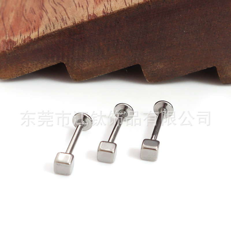 Titanium Flat Back Lip Labret Stud Ear Cartilage Stud Plug Earring Body Piercing Jewelry - 0.8x12mm - Image 4