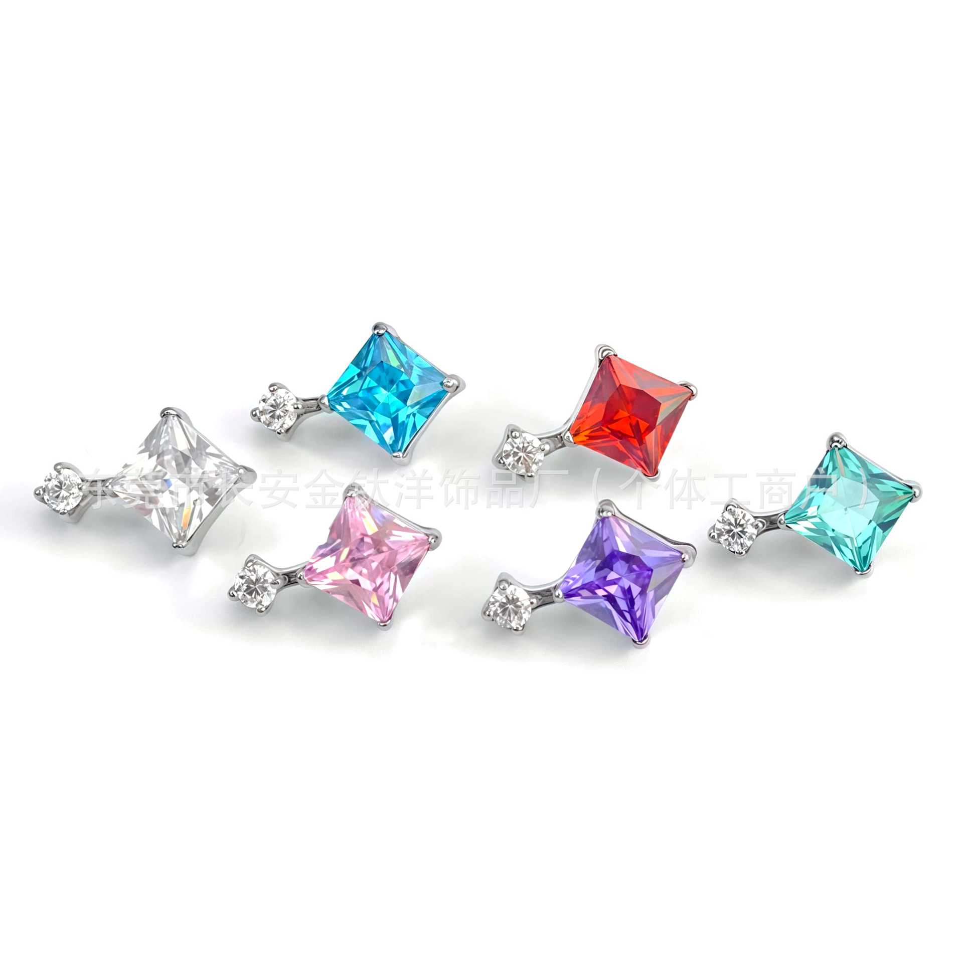 F136 Titanium Square Round 5A Zircon Lip Nose Ear Bone Nail G23 Titanium Alloy Body Piercing Jewelry - Image 5
