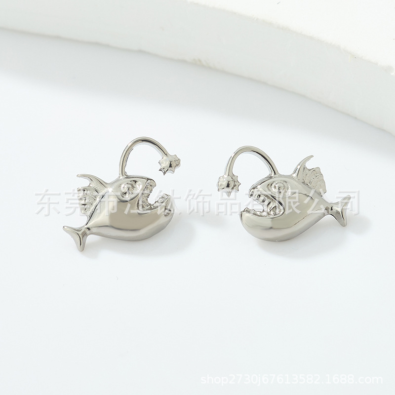 F136 Titanium Lantern Fish Chandelier Earrings G23 Titanium Cartilage Stud Cartilage Jewelry for Helix Tragus Conch - Image 4