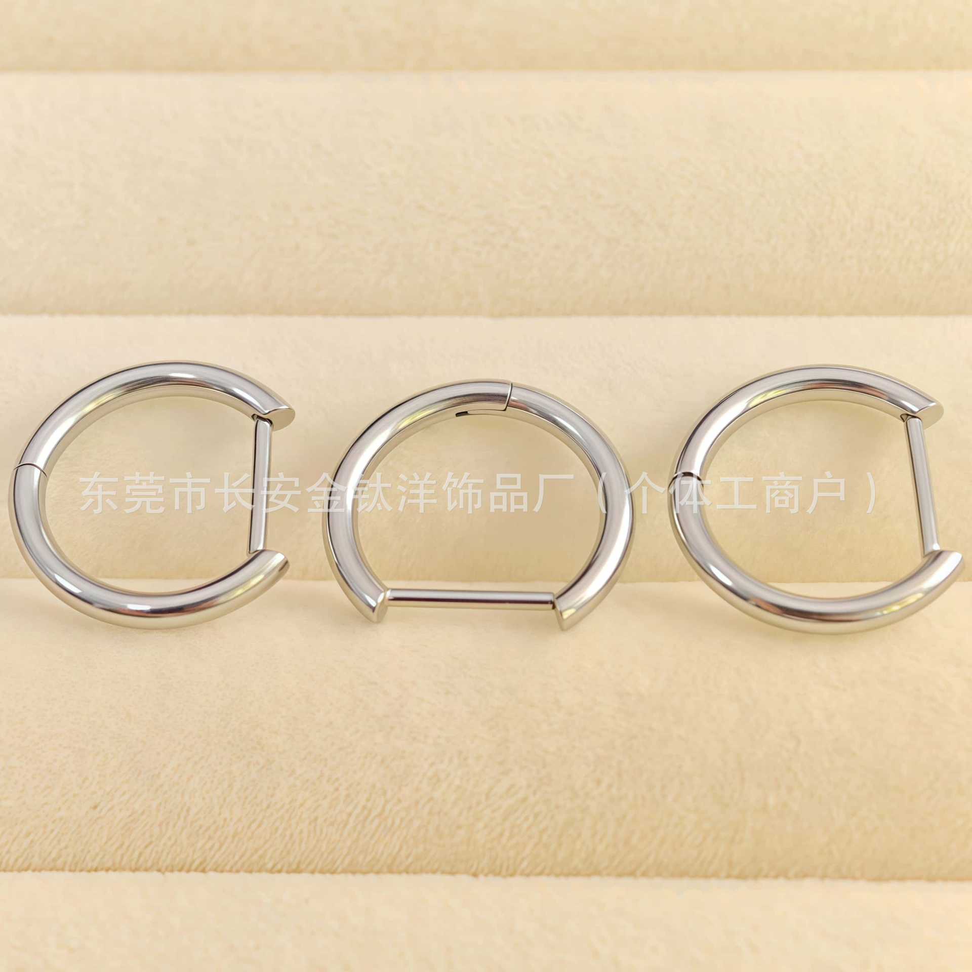 F136 Titanium Straight Needle D-Type Earrings, Ear Hoops, Nose Rings, Lip Rings, Closed Ear Bone Rings, Body Piercing Jewelry - Image 4