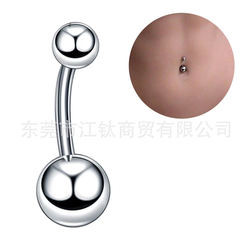 G23 Titanium Alloy Internally Threaded Titanium Ball Belly Button Ring 14g (1.6mm) Exquisite Piercing Jewelry - Image 5
