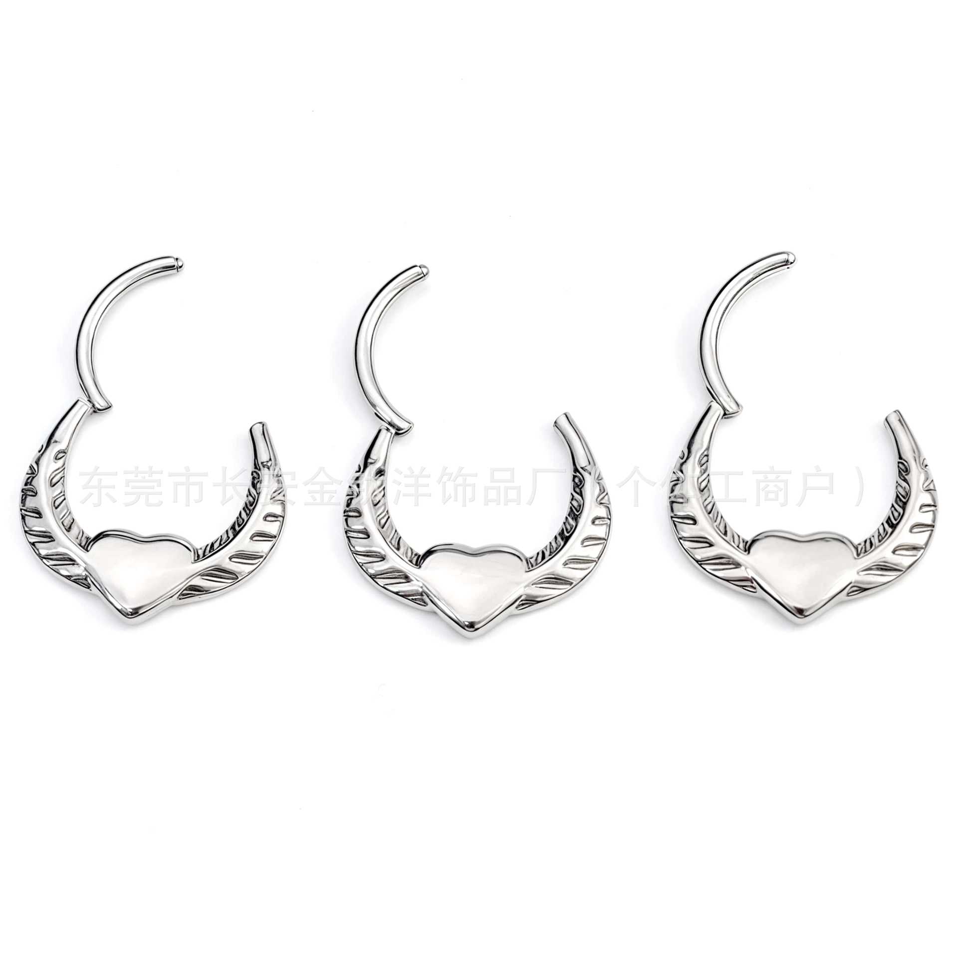 F136 Titanium Heart Wings Pinless Hoop Earrings Nose Ring Seamless Ring G23 Titanium Piercing Jewelry - Image 3