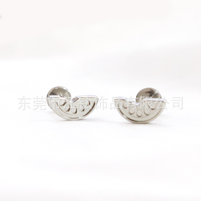 F136 Titanium Stud Earrings Watermelon Internal Thread Pin Lip Nail Cross-Border G23 Titanium Alloy Body Piercing Jewelry Ear Bone Nail - Image 4