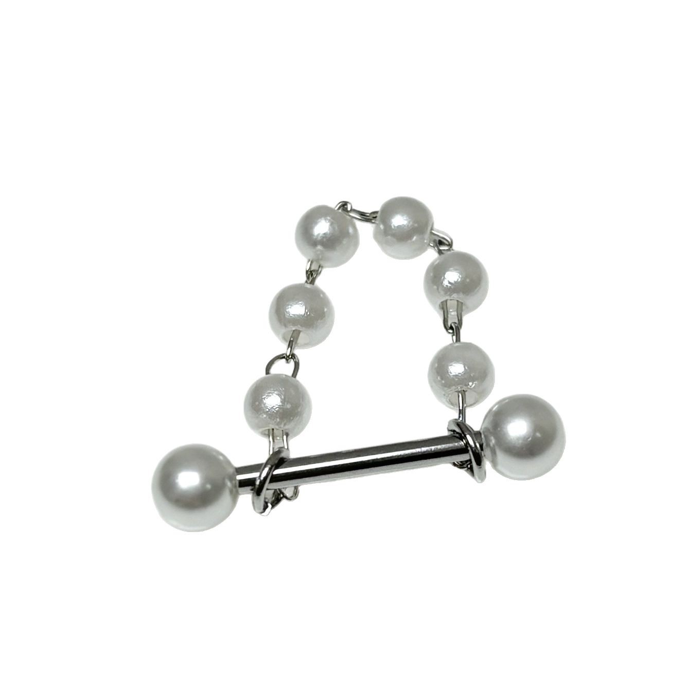 Removable Acrylic Pearl Chain Tongue Nail One Nail Two Wear Hot Girl Tongue Piercing Jewelry Wholesale - Image 5