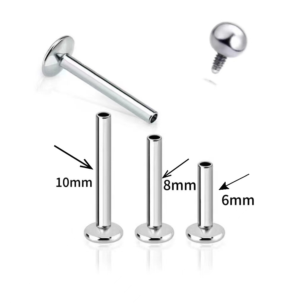 Stainless Steel Inner Thread Lip Labret Rod Titanium Steel Replacement Bar Universal Ear Bone Nail Tongue Nail Cross-Border Wholesale - Image 5