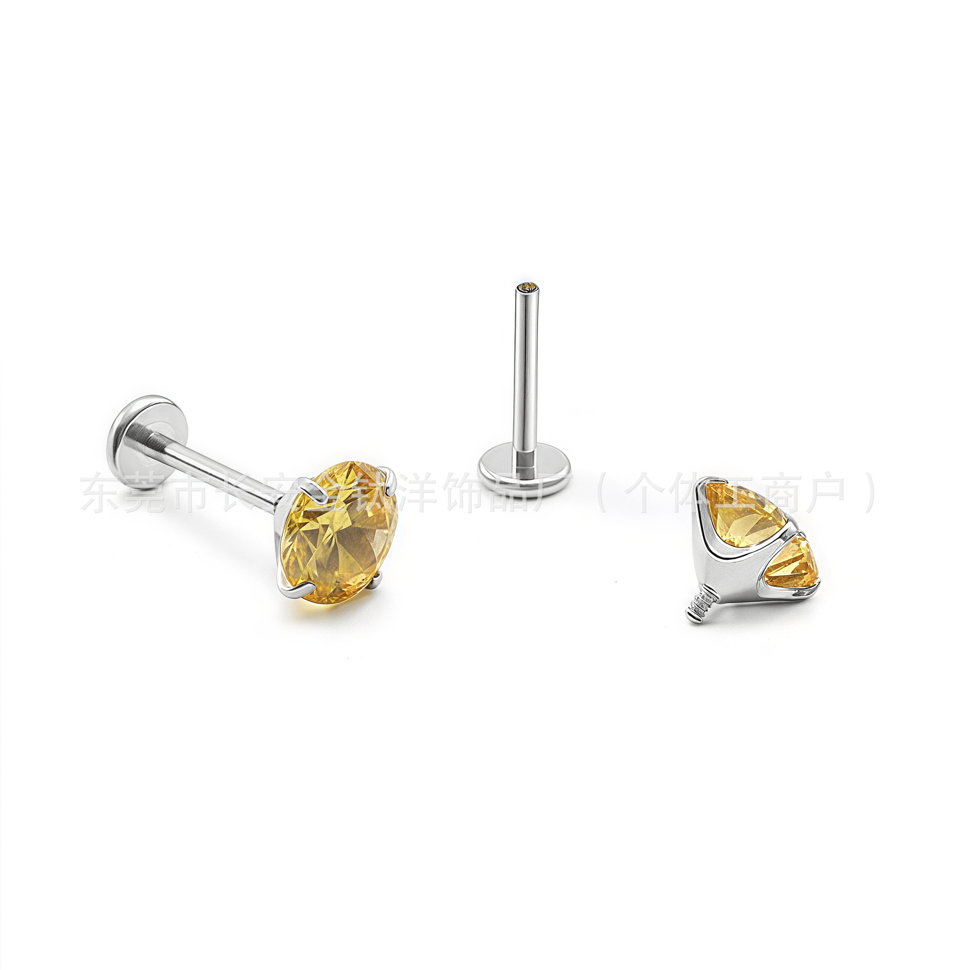 F136 Titanium Internally Threaded 5A Zircon Claw Zirconium Ear Nose Lip Nail G23 Titanium Alloy Piercing Stud - Image 2