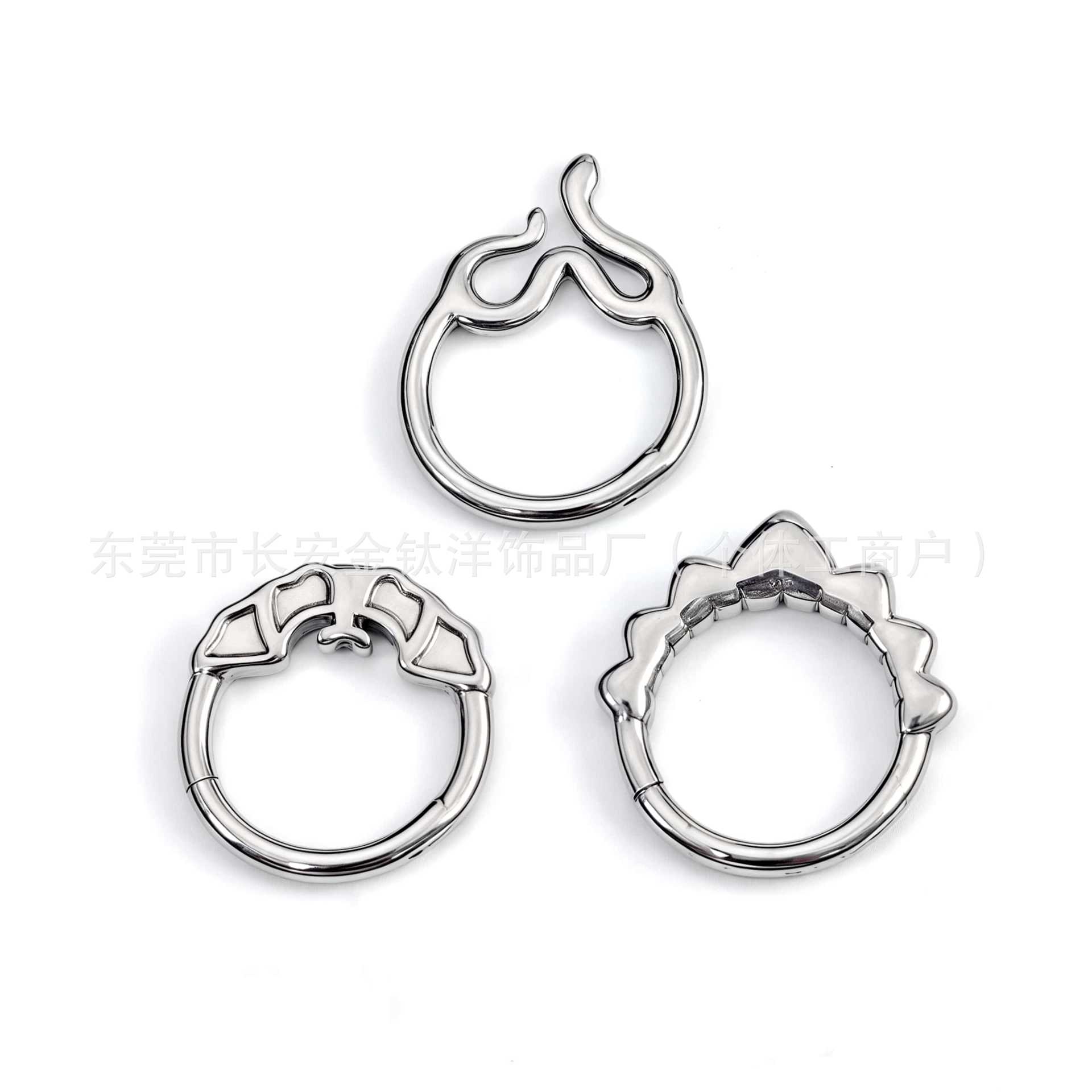 F136 Titanium Fashion Geometric Closed Ring Pinless Hoop Earrings Nose Ring Seamless Ring G23 Titanium Alloy Piercing Jewelry - Image 3