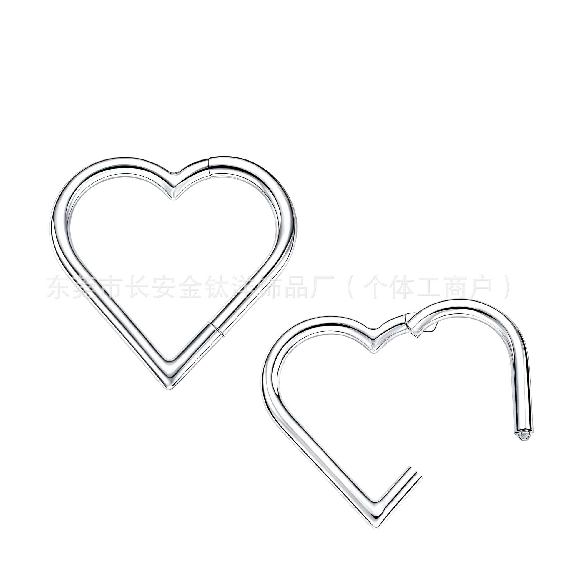 F136 Titanium Heart-Shaped Nose Ring Ear Bone Hoop Seamless Pinless G23 Alloy Body Piercing Jewelry - Image 5