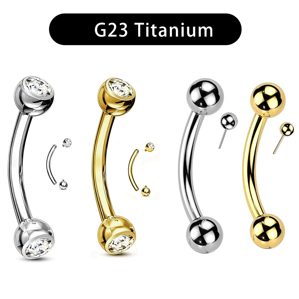 1 Piece F136 Titanium Eyebrow Piercing Nail Simple Classic Round Eyebrow Nail European American Piercing Jewelry Wholesale - Image 5
