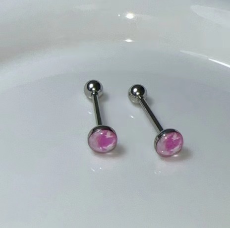 Satan's Child Pink Wave 16G Tongue Barbell 316L Surgical Steel External Thread Sweet Girl Tongue Ring - Image 2