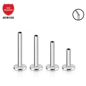 F136 Titanium Flat Bottom Labret Stud Lip Piercing Jewelry Small Base G23 Titanium Alloy 16G 11mm