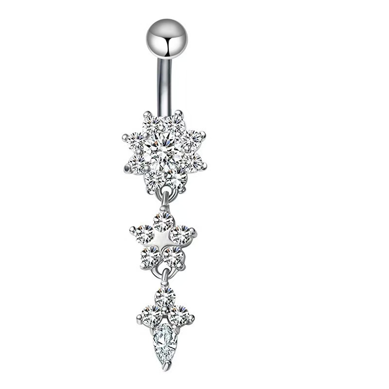 New Bear Belly Button Ring with Dangle Moon Planet Tassel Body Piercing Jewelry - Image 4