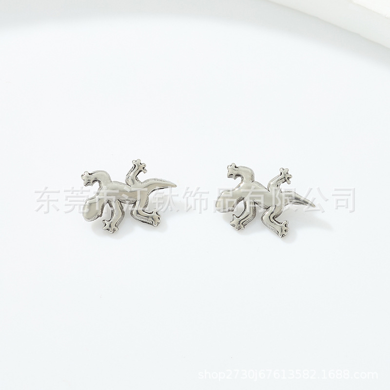 G23 Titanium Gecko Ear Stud Funny Animal Cartilage Piercing Jewelry JT588 - Image 3