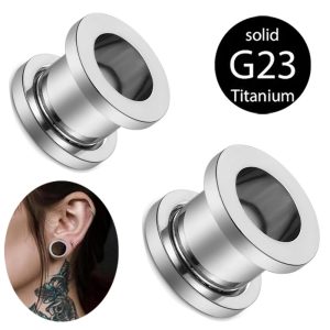 G23 Titanium Auricle Threaded Ear Expander Piercing Jewelry 16mm Ear Hole Stretcher