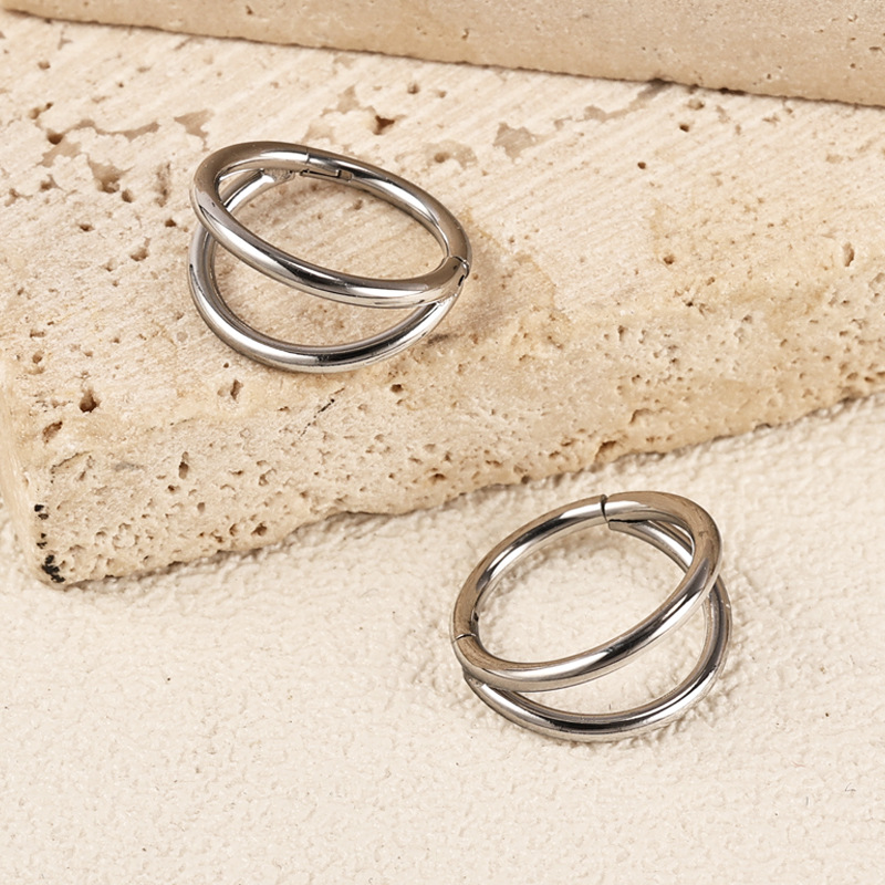 Zesen 316 Stainless Steel Seamless Ring Double Ring Double Bevel Closed Ring Nose Ring Septum Ring Piercing Jewelry - Image 2