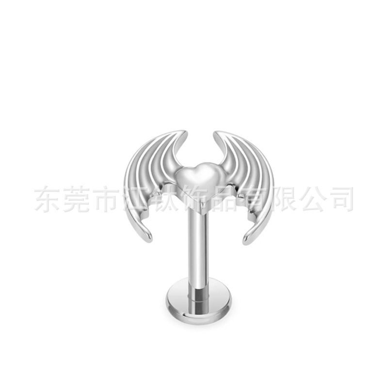 G23 Titanium Heart Ear Bone Nail - Gold N2 1.2x10mm Polished Cartilage Stud - Image 5