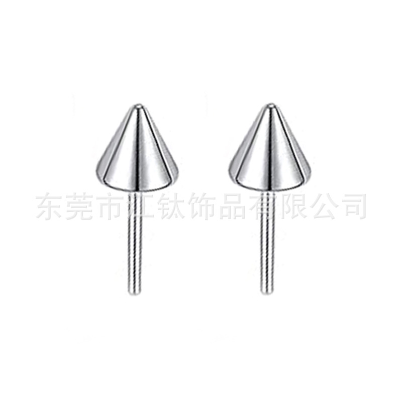 F136 Titanium Pin Sharp Cone Lip Stud Ear Stud G23 Titanium Alloy Body Piercing Jewelry Devil Ear Bone Nail Accessories - Image 5