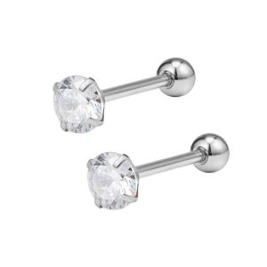 Stainless Steel Classic Zircon Tongue Barbell Star Shape 16G Tongue Ring Piercing Jewelry