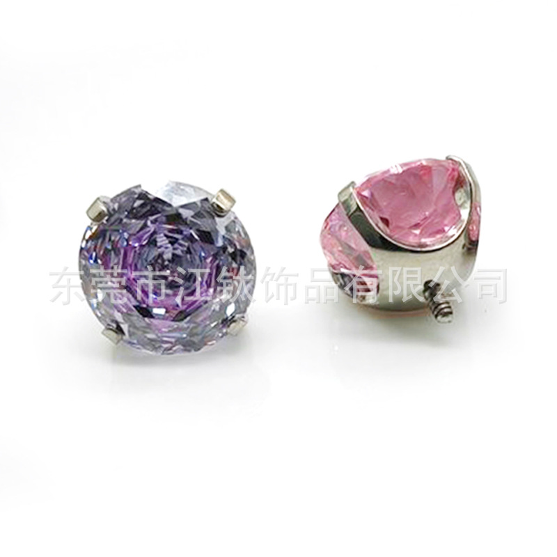 G23 Titanium New Rose Cut Zircon Earrings for Helix Cartilage Piercing - ASTM F136 Titanium Alloy Ear Bone Nail - Image 4