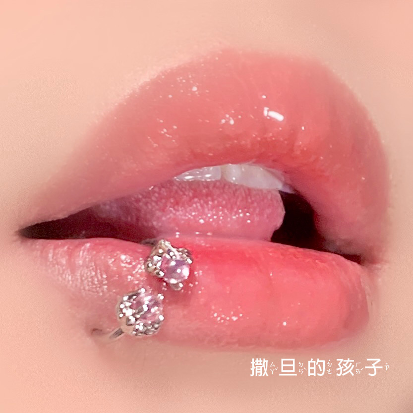Red Dragon Claw External Thread Lip Ring - 12mm Hoop 1.2mm Thick Stainless Steel Lip Piercing Jewelry - Image 4