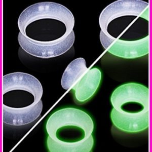 Glow in the Dark Silicone Earrings - Transparent 16mm Geometric Ear Piercing Jewelry