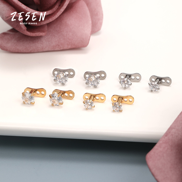 Star Wars Three-Eyed Alien Crown Cartilage Stud - 316L Surgical Steel Body Piercing Jewelry, Gold PVD, 16G (1.6mm) x 4mm - Image 3
