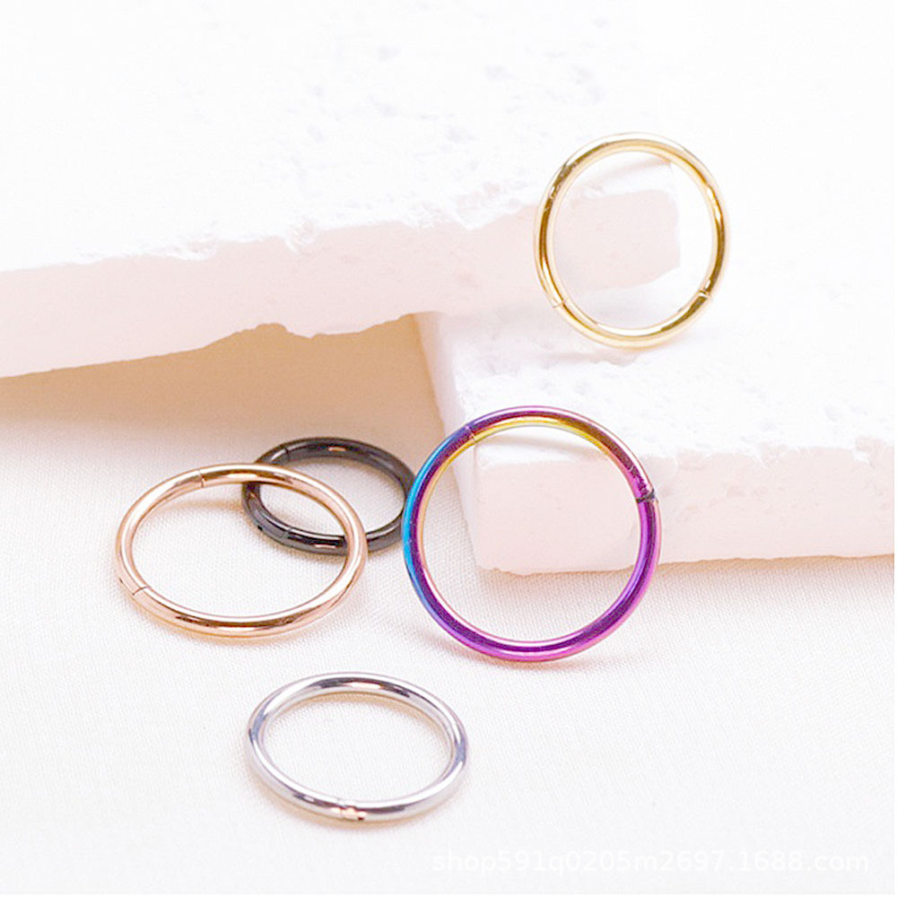 F136 Titanium Alloy Nose Ring Implant Grade CNC Seamless Ring Ear Bone Stud CZ Zircon Earrings - Image 4