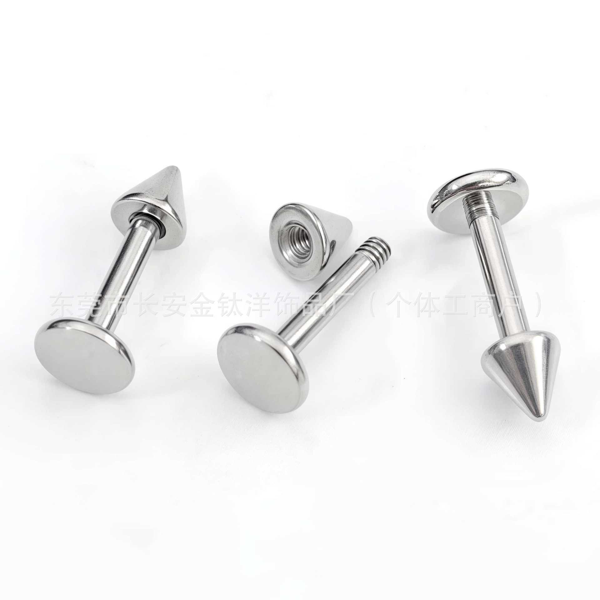 F136 Titanium Pointed Cone Thread Devil Nail Earrings Lip Nail Eyebrow Nail Ear Wheel Nail G23 Titanium Alloy Body Piercing Jewelry - Image 4