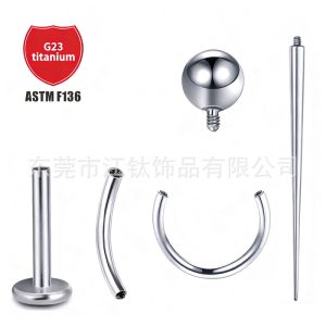 Jiang Titanium F136 Titanium Alloy Basic Nail 16G Internal Thread Lip Nail G23 Titanium Alloy Body Piercing Jewelry