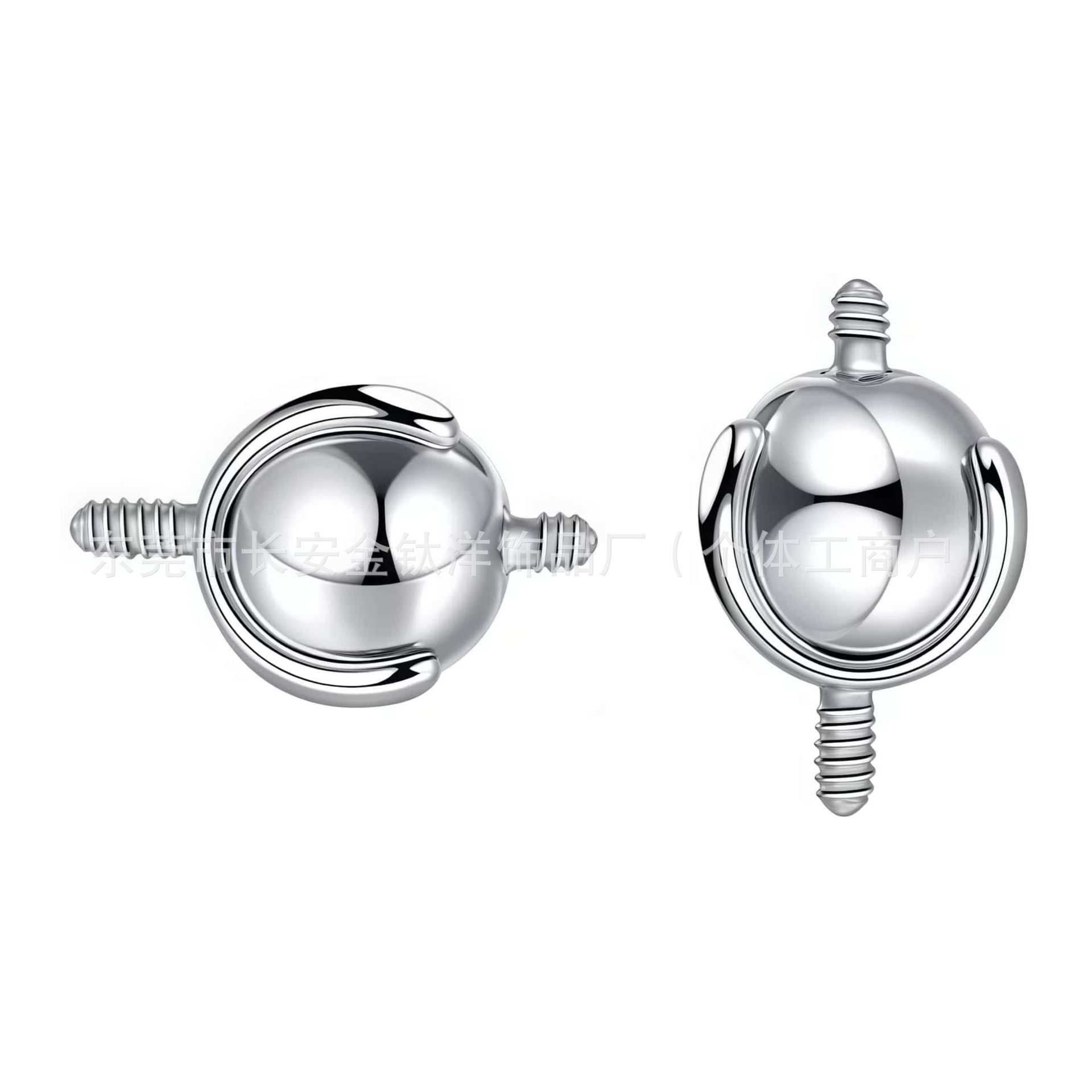 F136 Titanium Alloy Two-Way Movable Transfer Ball Ear Bone Nail Structure Ball Ear Bridge Double-Ended Connection Piercing Jewelry - Image 3
