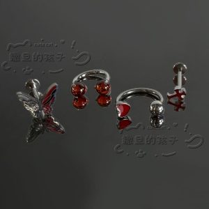 Satan's Child Butterfly Lip Ring - 316L Surgical Steel Labret Stud, Sweet and Cool Ear Cartilage Jewelry