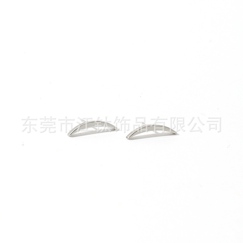 G23 Titanium Ear Cartilage Stud Small Crescent Willow Leaf Shape Body Piercing Jewelry - Image 5