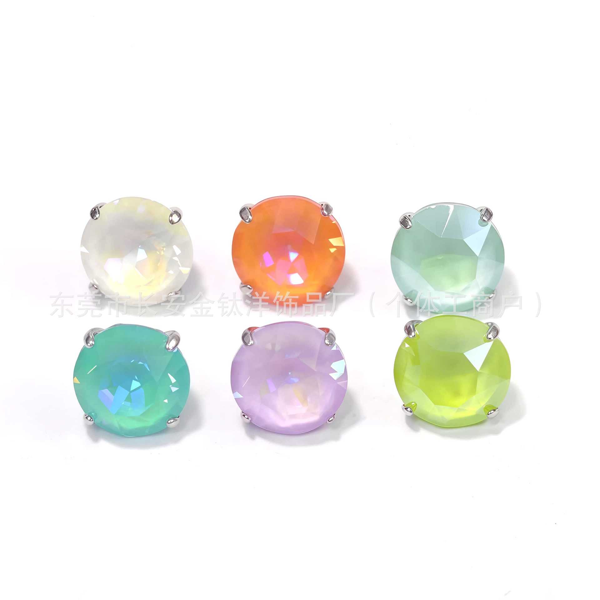 F136 Titanium Round Bottom Coated Swarovski Lip Nail Earrings Ear Bone Nail G23 Titanium Alloy Piercing Jewelry - Image 3