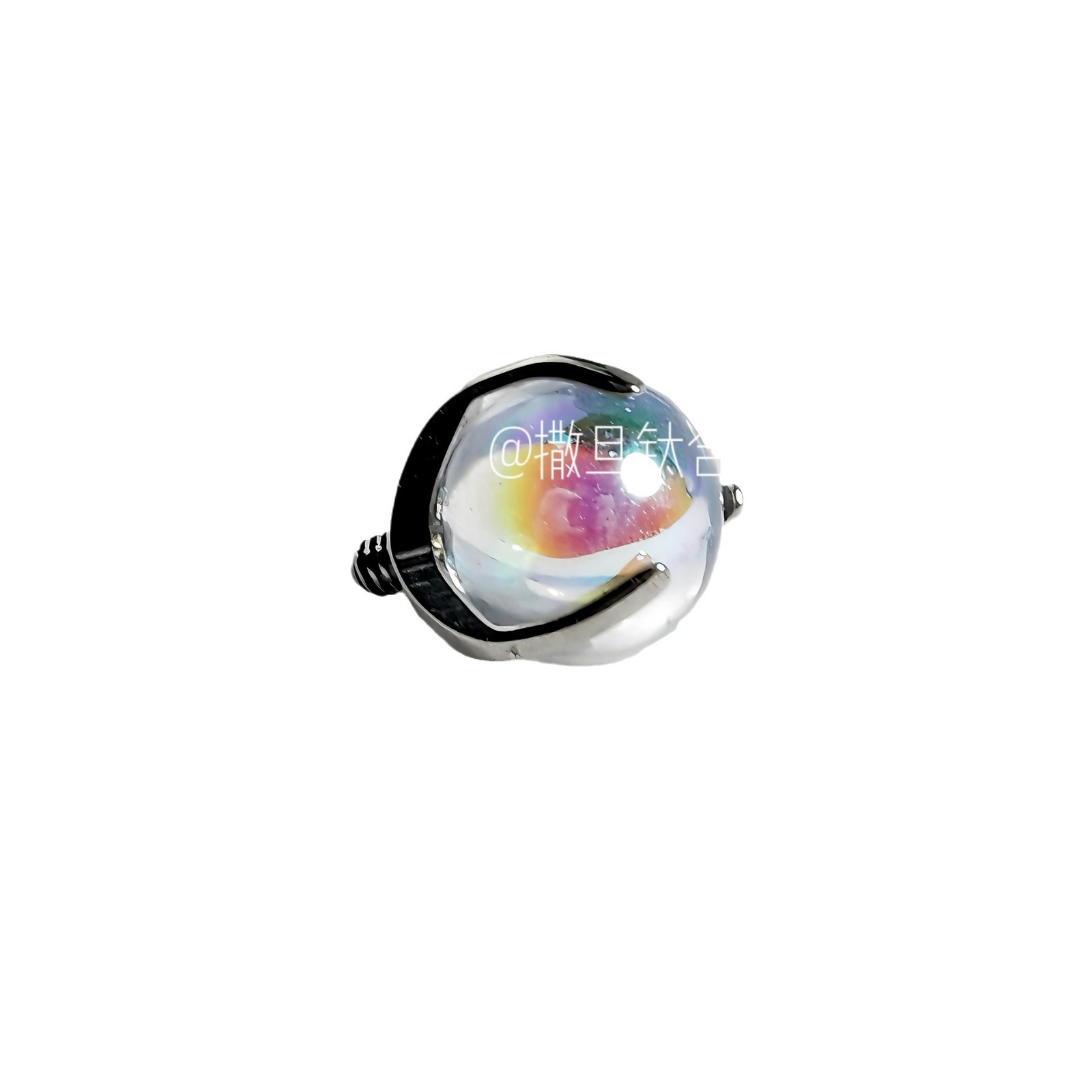 F136 Implantable Titanium Alloy Tongue Barbell 14G Internally Threaded Flash Polarized Glass Tongue Ring Replacement Nail - Image 5
