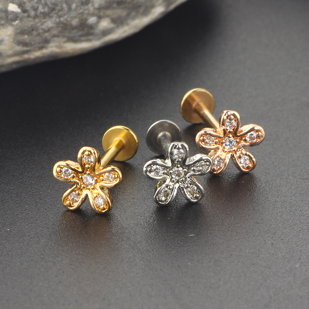Peach Shape 8mm Rose Gold Stainless Steel Earring Stud Screw Back Cartilage Earrings for Women - Image 5