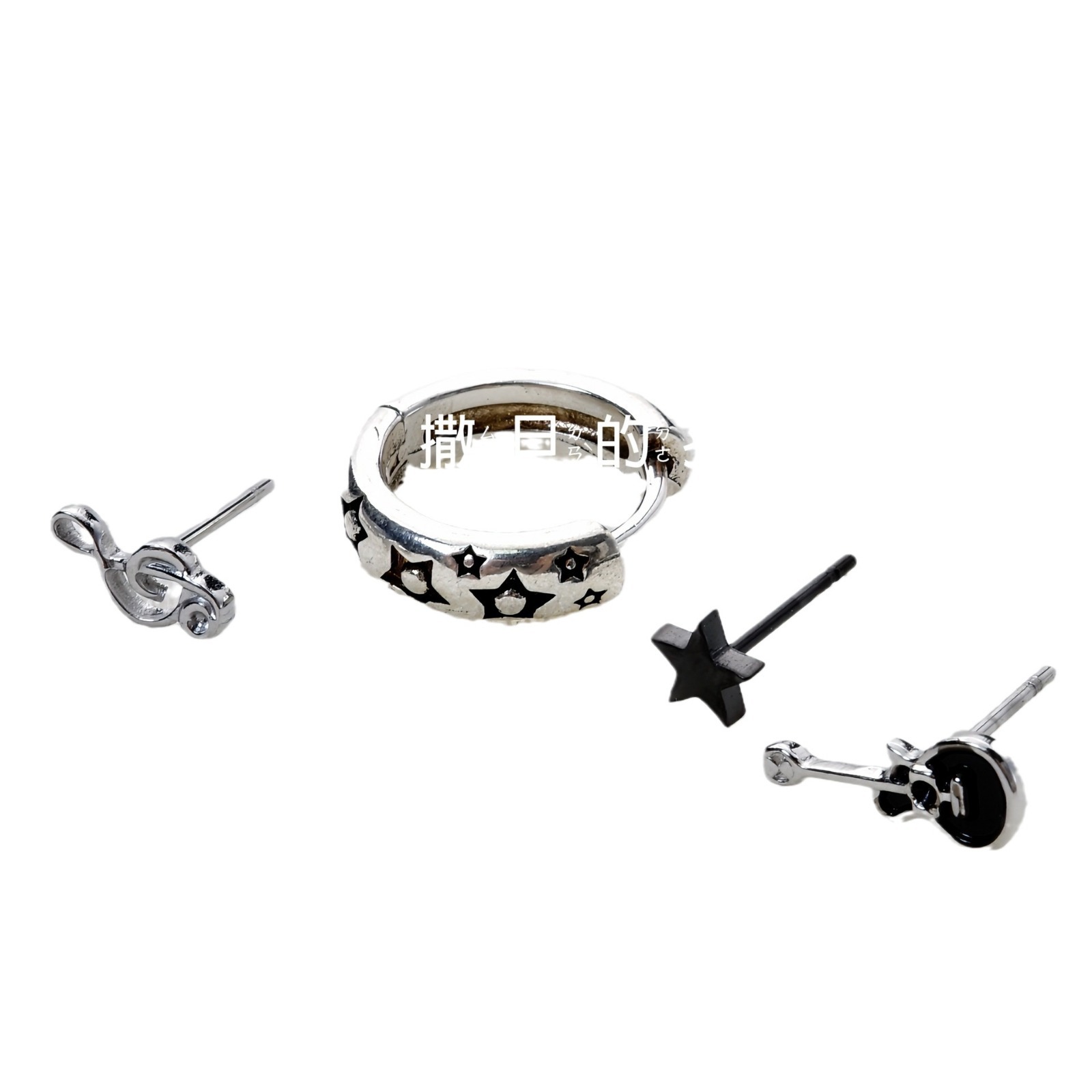 Beth Titanium Steel Enamel Guitar Note Earrings for Cartilage Sleep in Comfort - Image 5