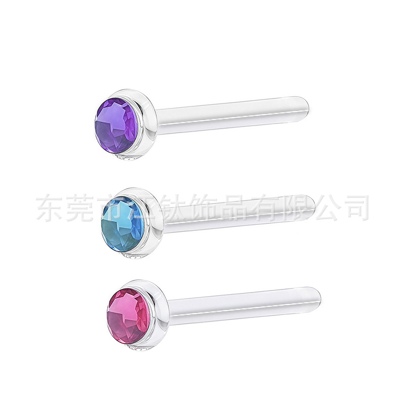 G23 Titanium Alloy Nose Nail with Czech Diamond, Body Piercing Earring for Cartilage - Image 5