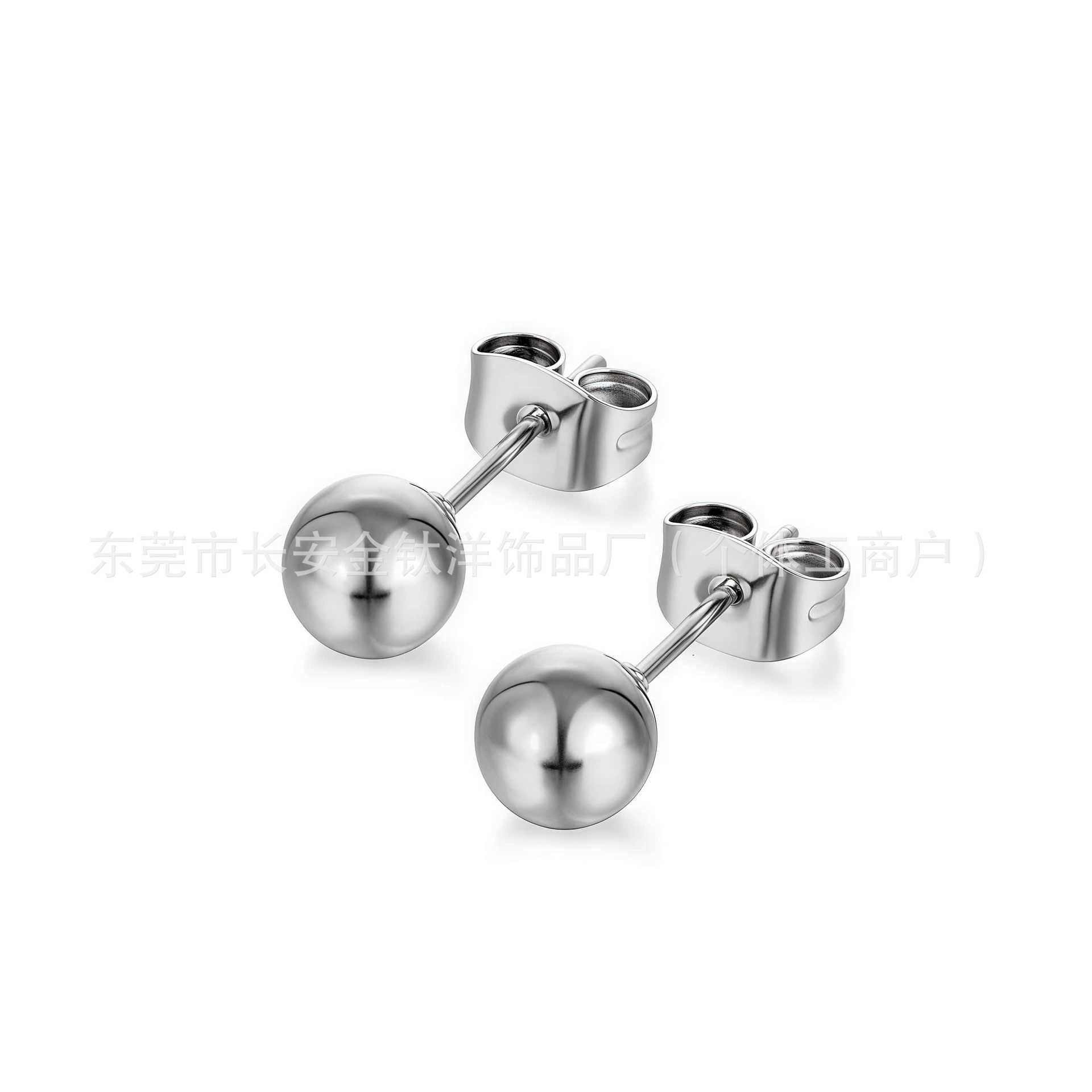 F136 Titanium Earrings Round Ball Butterfly Buckle Fine Needle Integrated Earplugs Ear Bone Nails G23 Titanium Alloy Body Piercing Jewelry - Image 4